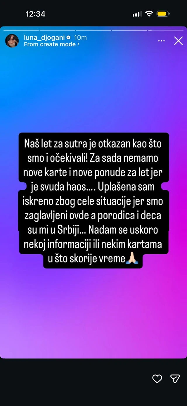 "UPLAŠENA SAM, LET JE OTKAZAN, NEMAMO KARTE" Luna Đogani i Marko Miljković i dalje zarobljeni na Maldivima: "Svuda je haos, deca su mi u Srbiji"