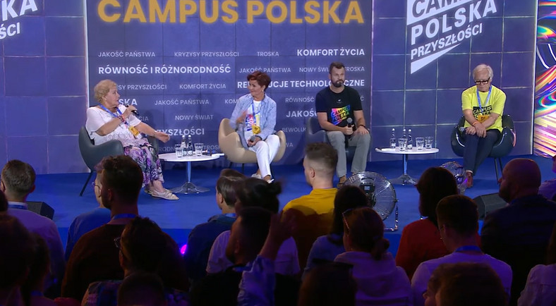 Campus Polska Przyszłości. Teresa Lipowska, Jolanta Kwaśniewska, Jakub Bączek, Andrzej Sereryn