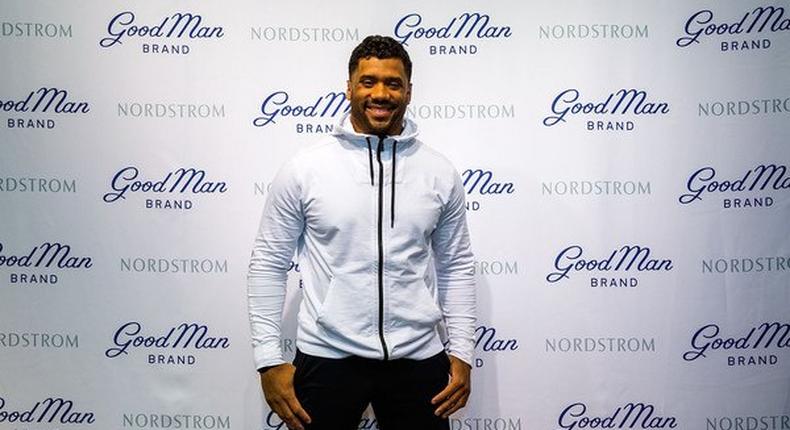 Russell Wilson at clothing line launch