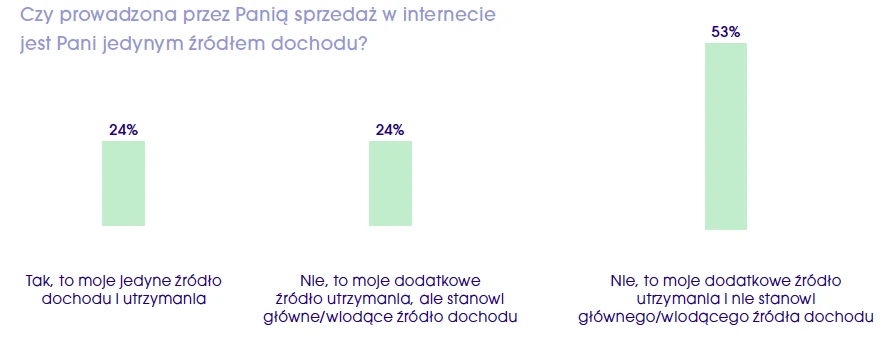 Raport "Potencjał kobiet w e-biznesie": E-biznes jako źródło dochodu