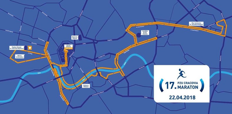 Trasa 17. PZU Cracovia Maraton