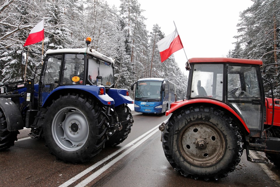 Rozpoczęła się blokada krajowej "ósemki" prowadzącej na Litwę