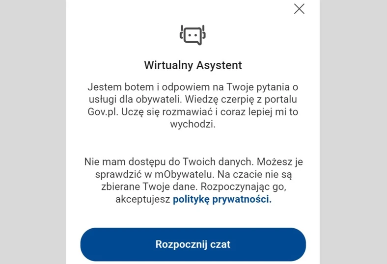 Wirtualny asystent w mObywatelu