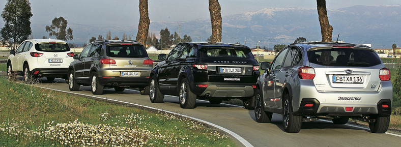 Porównanie kompaktowych SUV-ów: Mazda CX-5 kontra Volkswagen Tiguan, Subaru XV i Range Rover Evoque