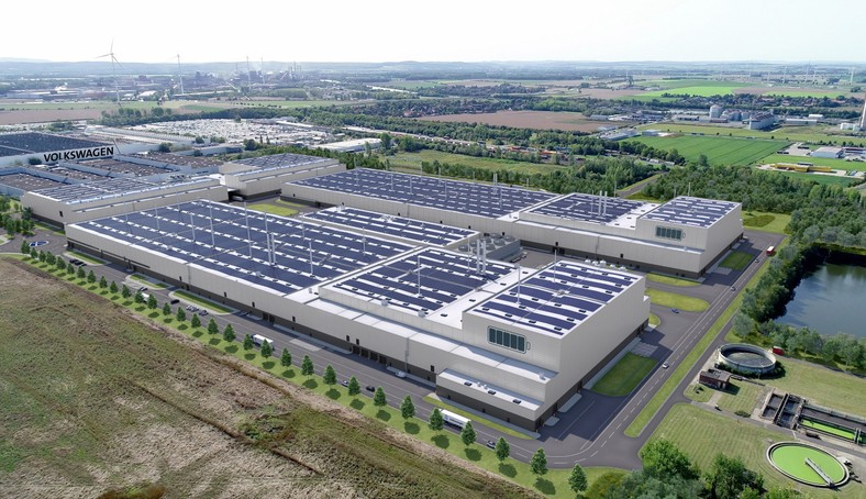 Gigafabryka akumulatorów trakcyjnych koncernu VW w Salzgitter: wizualizacja gotowego obiektu