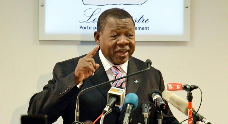 Democratic Republic of Congo Media Minister Lambert Mende, seen in 2012, signed a decree November 12, 2016 giving foreign media companies 30 days to restructure in a way that gives majority participation by Congolese in the capital of said company