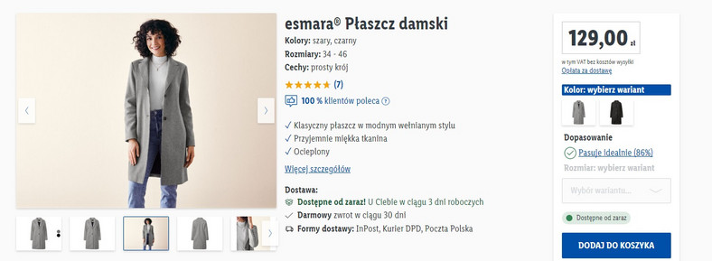 Esmara, Płaszcz damski