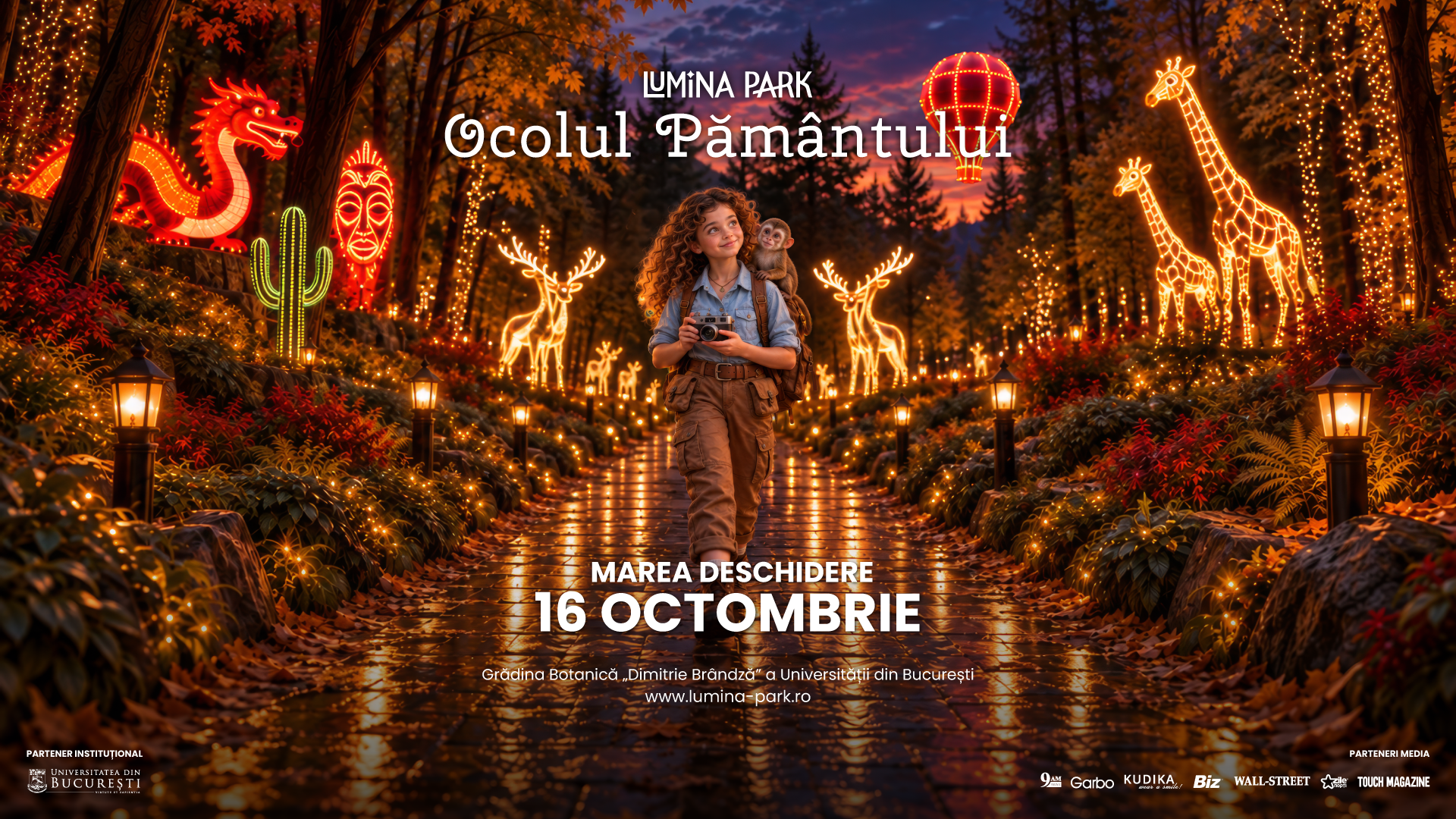 Cel mai mare parc de lumini din țară se deschide pe 16 octombrie în București, la Grădina Botanică.

