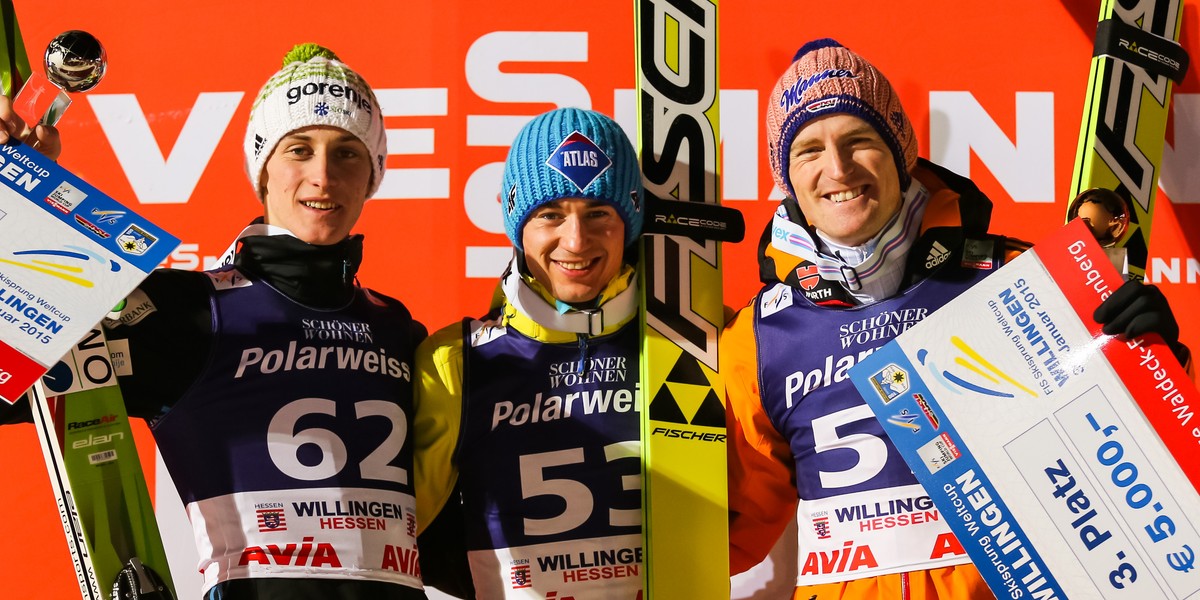 2015 r. Kamil Stoch wygrał konkurs Pucharu Świata w skokach narciarskich w niemieckim Willingen. Drugie miejsce zajął wtedy właśnie Peter Prevc, a trzecie Niemiec Severin Freund.