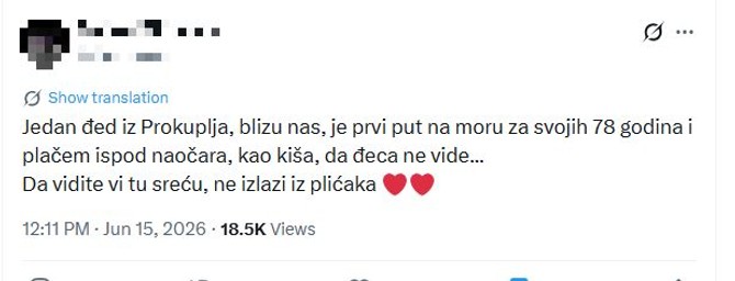 Objava na Tviteru koja je rasplakala region