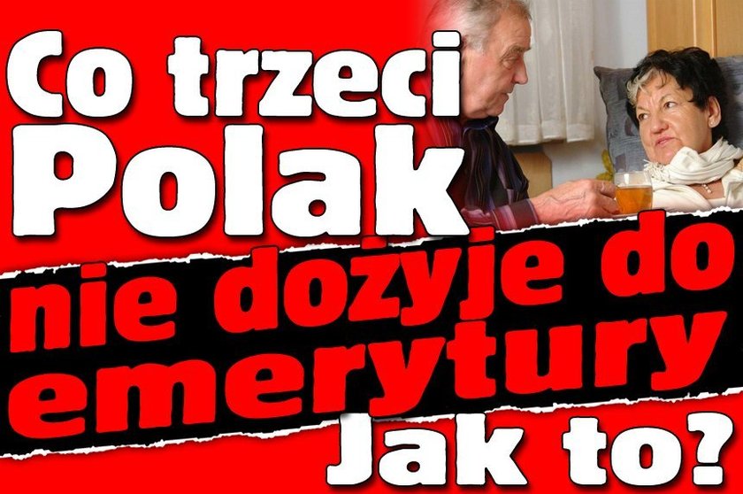 Co trzeci Polak nie dożyje emerytury