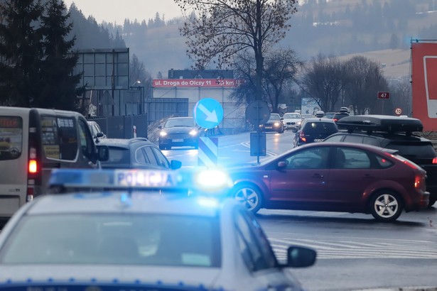 Wzmożony ruch na zakopiance w okolicach Poronina