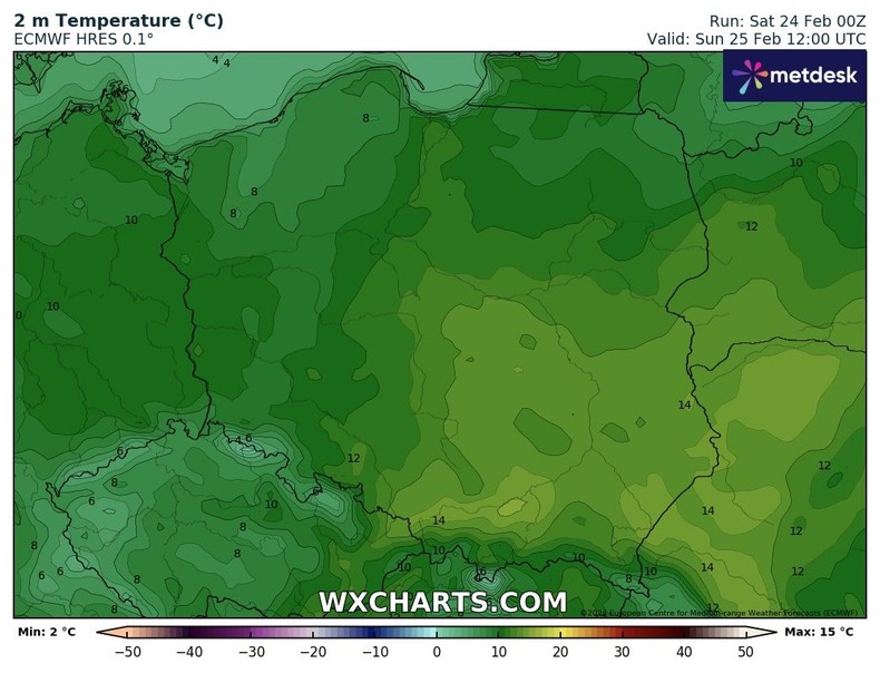 Na południowym wschodzie lokalnie może być nawet 15 st. C