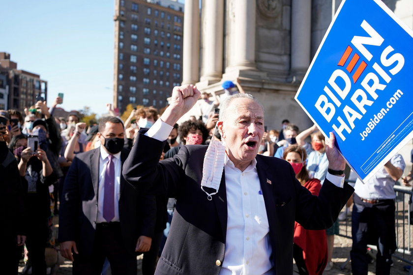 People celebrate after Biden declared winner