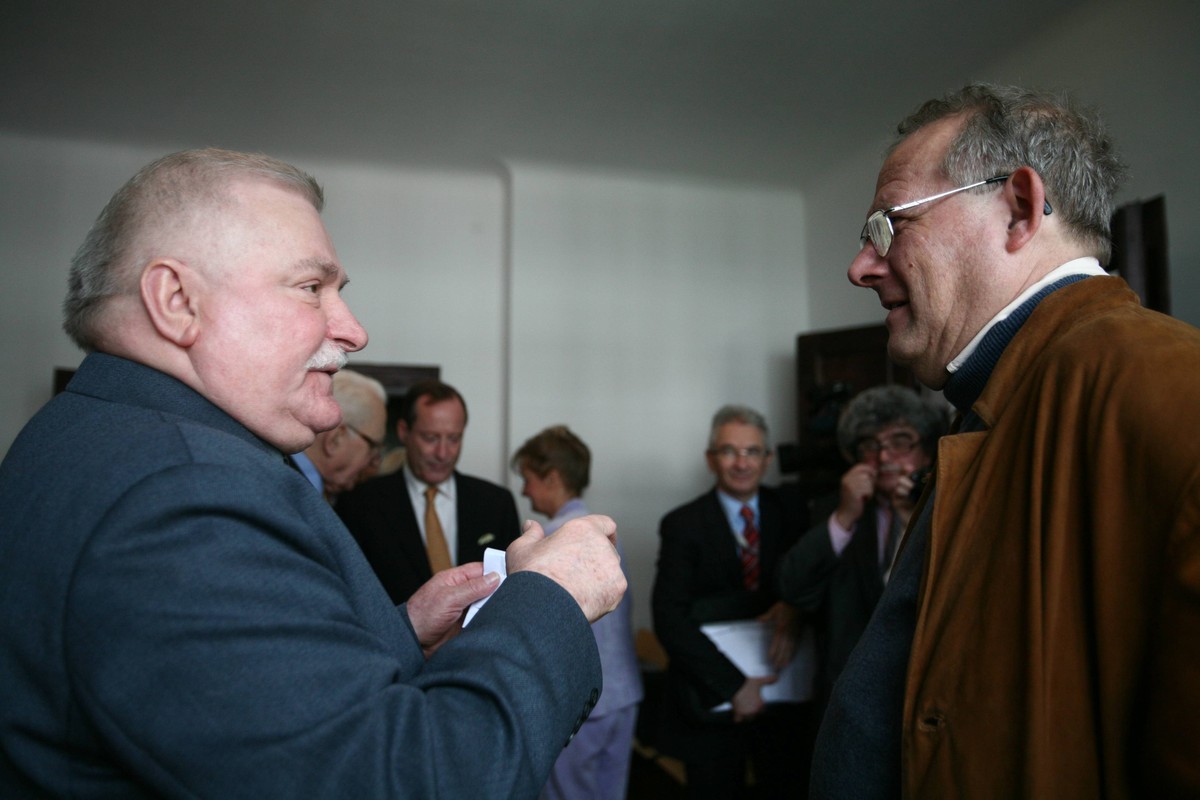 Lech Wałęsa i Adam Michnik