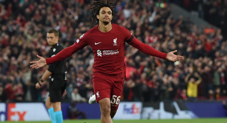 Trent Alexander Arnold opened the scoring in the first half for Liverpool against Rangers in the UCL