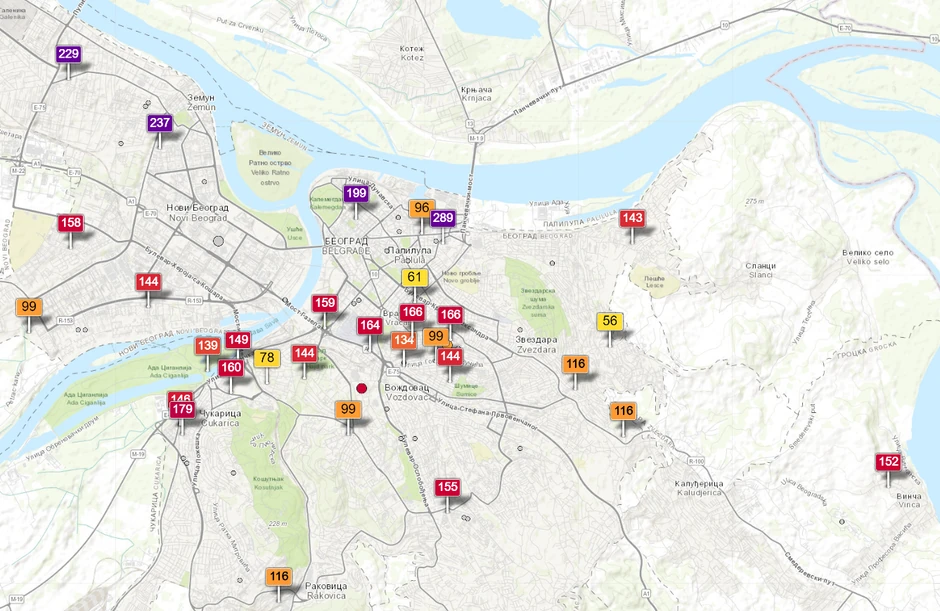 "Veoma nezdrav" vaduh na području Beograda beleži se u Borči, Zemunu, Ugrinovačkoj i na Starom gradu