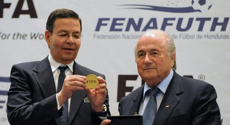 Rafael Callejas, shown here in 2011 with former FIFA president Sepp Blatter, pleaded guilty in FIFAgate