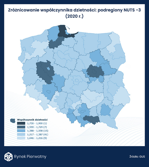 Zróżnicowanie współczynnika dzietności