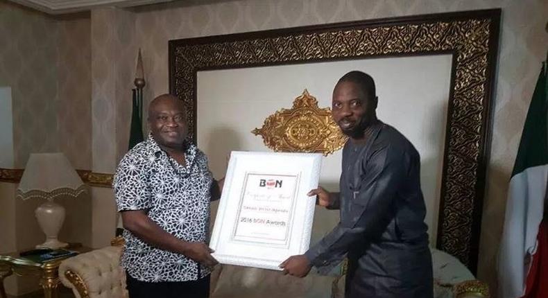 Gov Ikpeazu with BON producer, Seun Oloketuyi