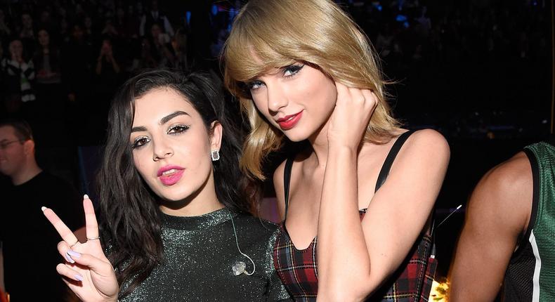 Charli XCX and Taylor Swift backstage at iHeartRadio's 2014 Jingle Ball.Kevin Mazur/WireImage