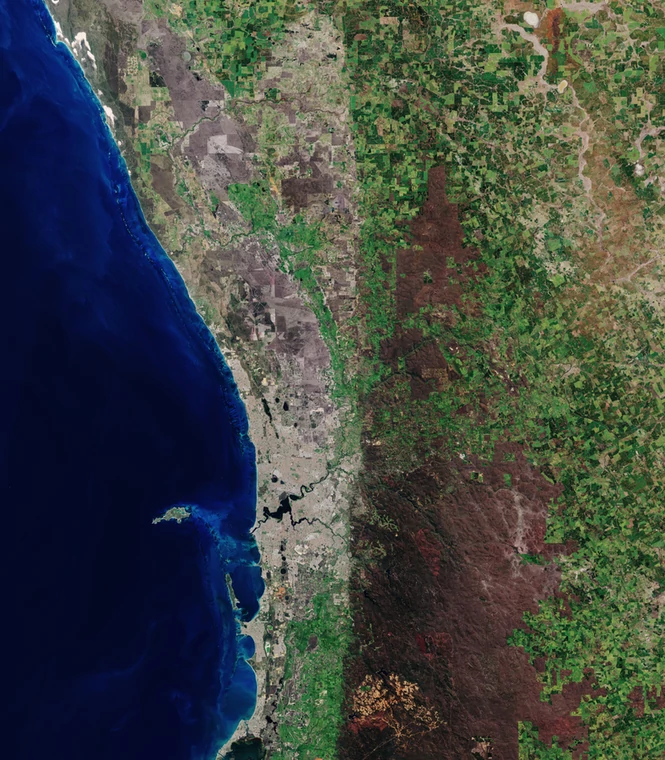Mapa satelitarna australijskiego miasta Perth