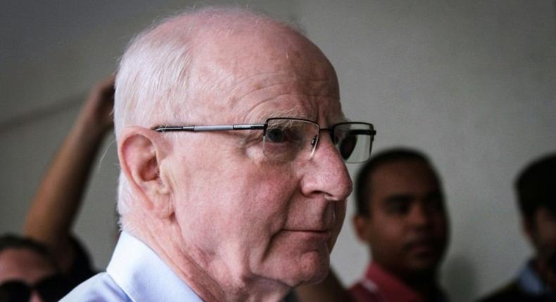 Olympic Committee of Ireland president, Patrick Hickey arrives at a police station to be questioned over alleged Olympic ticket touting, in Rio de Janeiro, Brazil, on September 6, 2016