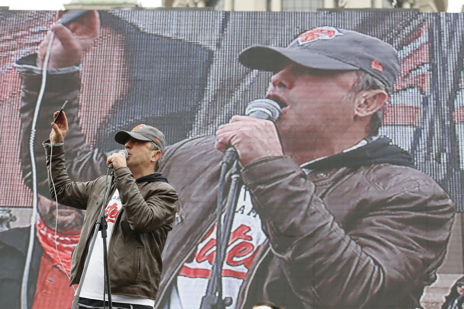 Trifunović je bio čest govornik na protestima
