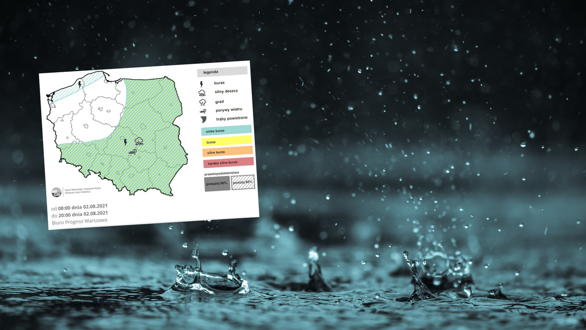 Prognoza pogody na poniedziałek, 2 sierpnia. Dużo chłodniej i wciąż burzowo