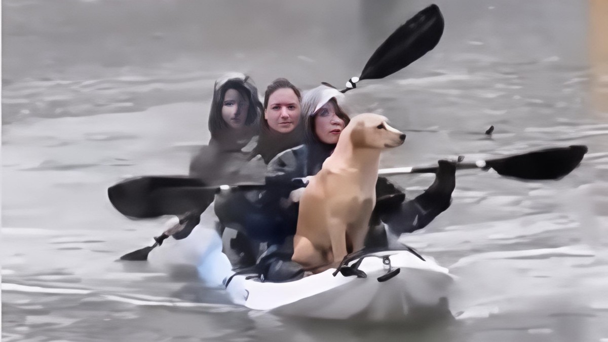 Devojke kajakom spasile napuštene pse iz poplavljene kuće