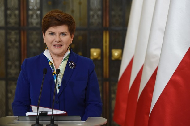 Premier Beata Szydło podczas konferencji prasowej po posiedzeniu rządu.