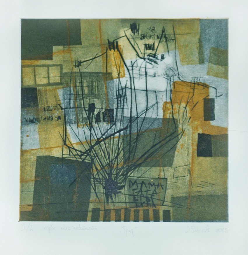 Druga studentska nagrada: Dušan Jovčić - rad \"Grad\", suva igla