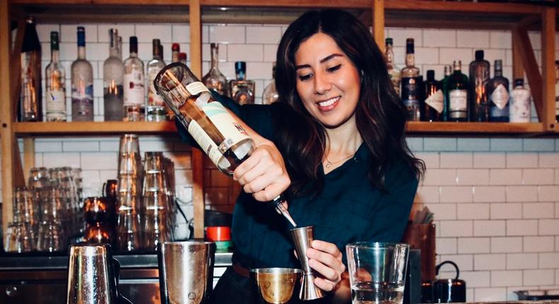 Sara Loaiza left her full-time TV-production job and is now a bartender doing freelance work on the side.courtesy of Loaiza