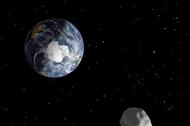 Komputerowa symulacja pokazująca przelot planetoidy