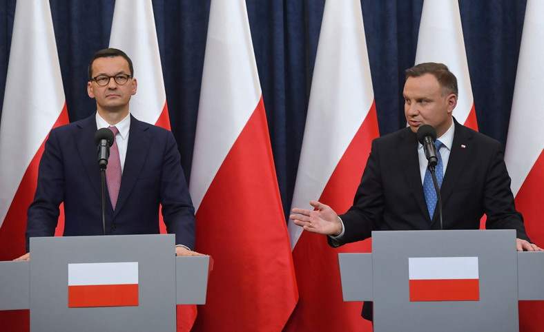 Prezydent Andrzej Duda oraz premier Mateusz Morawiecki