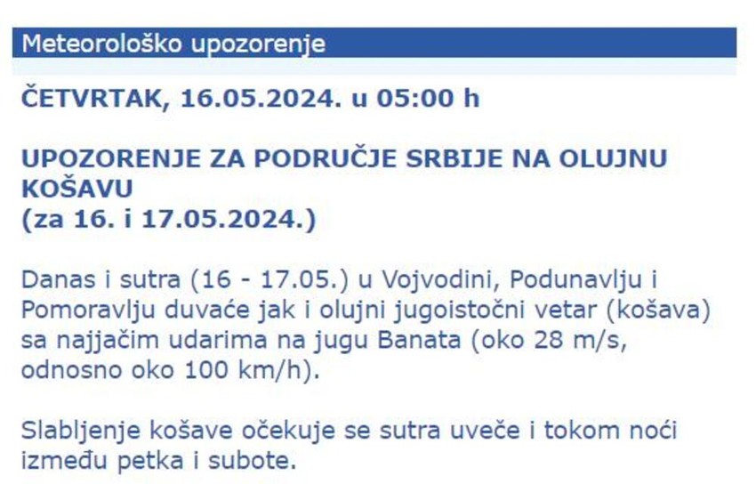 upozorenje rhmz