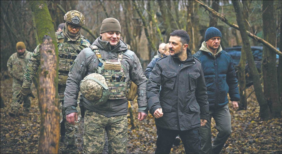 Prezydent Wołodymyr Zełenski na wschodzie Ukrainy
