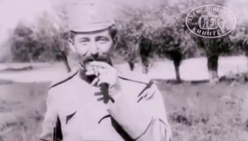 Major Vojislav Tankosić, pred objektivom američkog snimatelja