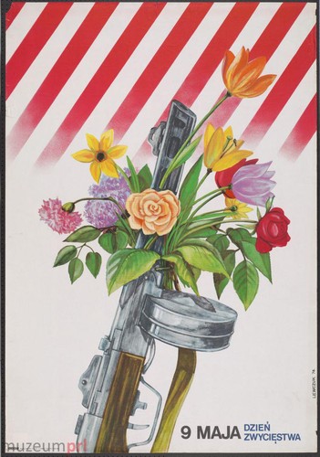 Plakat propagandowy na sowiecki Dzień Zwycięstwa.