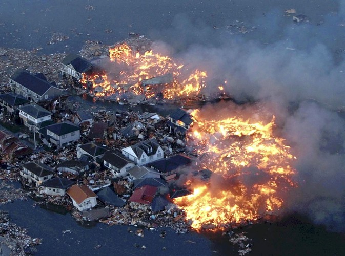 Wielki pożar w mieście Natori w prefekturze Miyagi