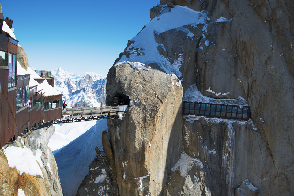 Most na szczycie Aiguille du Midi, Alpy