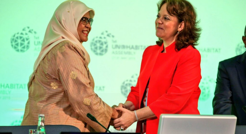 Martha Delgado elected as the President of the first session of the UN-Habitat Assembly in Nairobi. (@UNHABITAT)