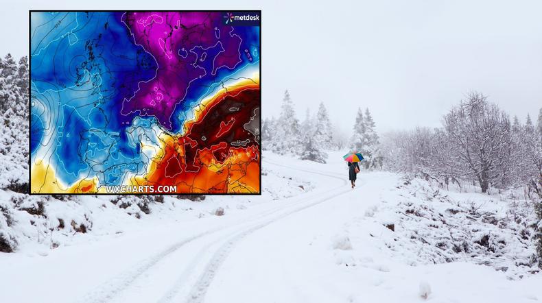 Zima atakuje całą Europę. Mapy pogody fioletowe od mrozu (mapa: wxcharts.com)