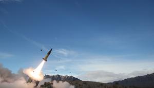 An Army Tactical Missile System during live-fire testing at White Sands Missile Range in New Mexico on December 14, 2021.White Sands Missile Range/John Hamilton