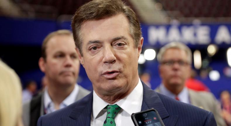 Paul Manafort, then Donald Trump's campaign manager, at the Republican National Convention in July.