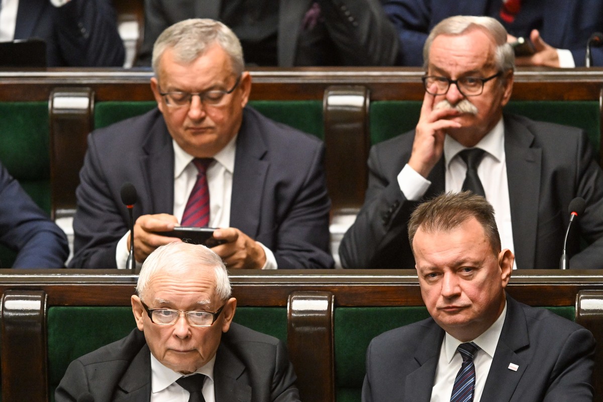Jarosław Kaczyński, Mariusz Błaszczak, Leonard Krasulski, Andrzej Adamczyk
