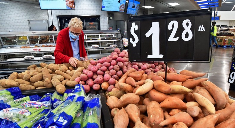 Grocery shopping in Rosemead, California on April 21.