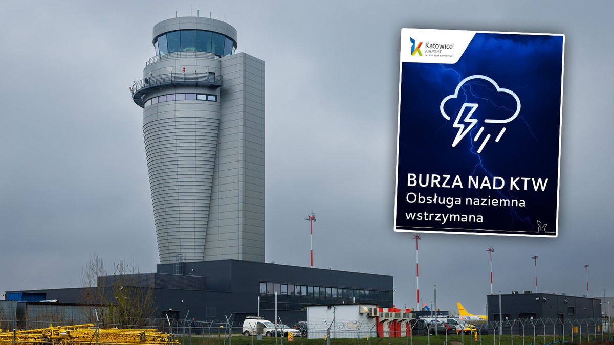 Burza sparaliżowała lotnisko w Katowicach. Loty przekierowane do Krakowa