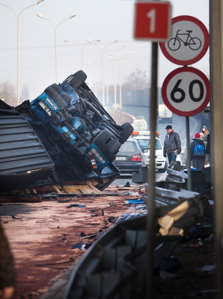 ŁÓDŹ WYPADEK TIRA