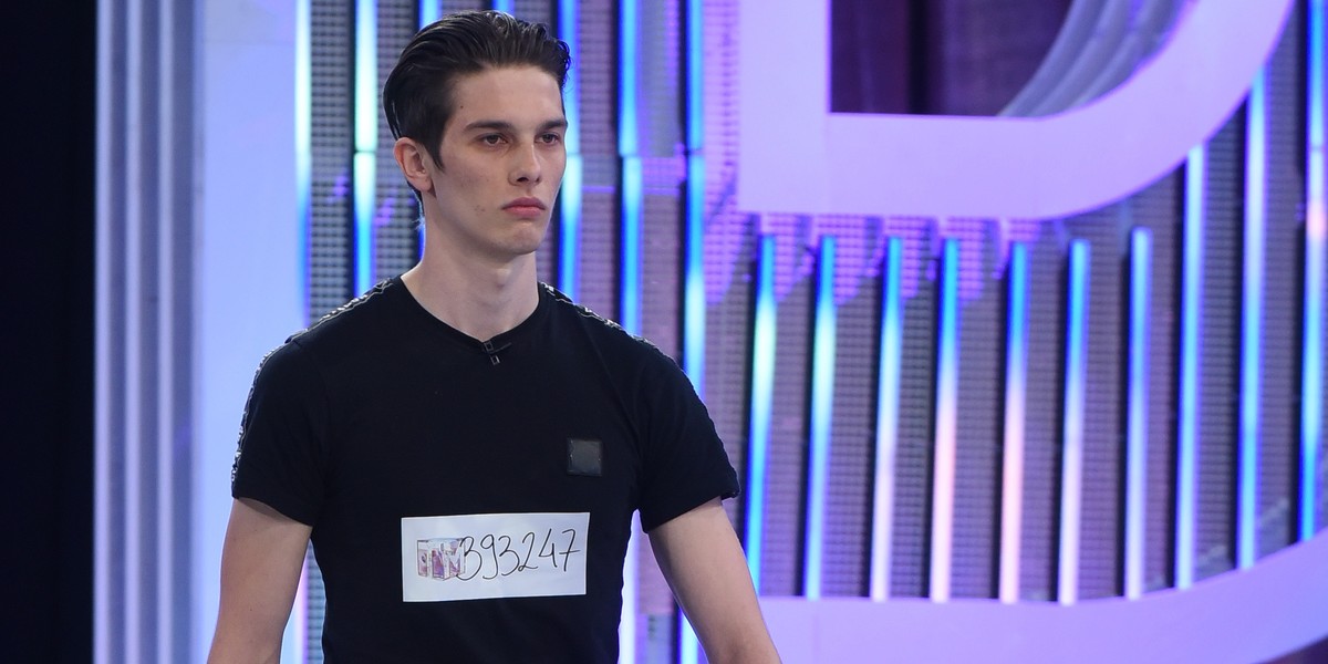 Kacper Jasiński na castingu do programu „Top model”.